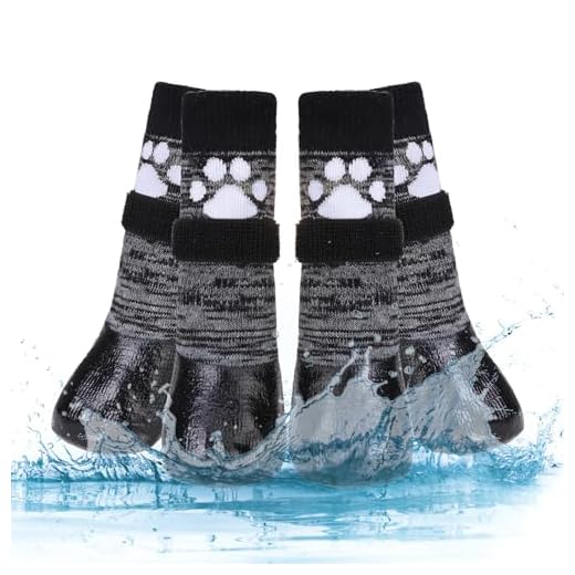 Dog Socks Anti Slip with Straps Traction Control Waterproof Paw Protector, L by KOOLTAIL
