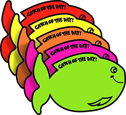 Seafood Die Cut Fluorescent Sign Cards, Packed 100