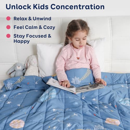 Kivik Weighted Blanket 3lbs, 36" x 48", Blue Moon Stars Heavy Throw Blankets, All-Season Breathable Soft Cute, Calming & Sleep, Machine Washable