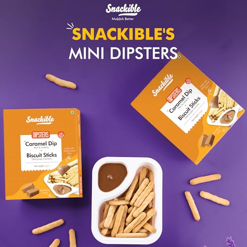 Image of Snackible Assorted Mini Dipsters (Pack Of 6) | Pistachio, Hazelnut, Chocolatey, Butterscotch, Caramel, Vanilla Creme | Baked | Healthy Snack | No Palm Oil | No Refined Sugar | Sweetened with Jaggery | Made with Whole Wheat | Chip & Dip | Travel Friendly