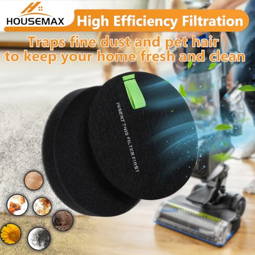 Image of HOUSEMAX 4 Pack 3774F Filters Replacement Compatible with Bissell 3774F 39883 3418 3415 3402 3404 3774 3774G 3775 3409 Pet Hair Eraser & PowerLifte Upright Vacuums, Replace Parts 1635630 & 1635629