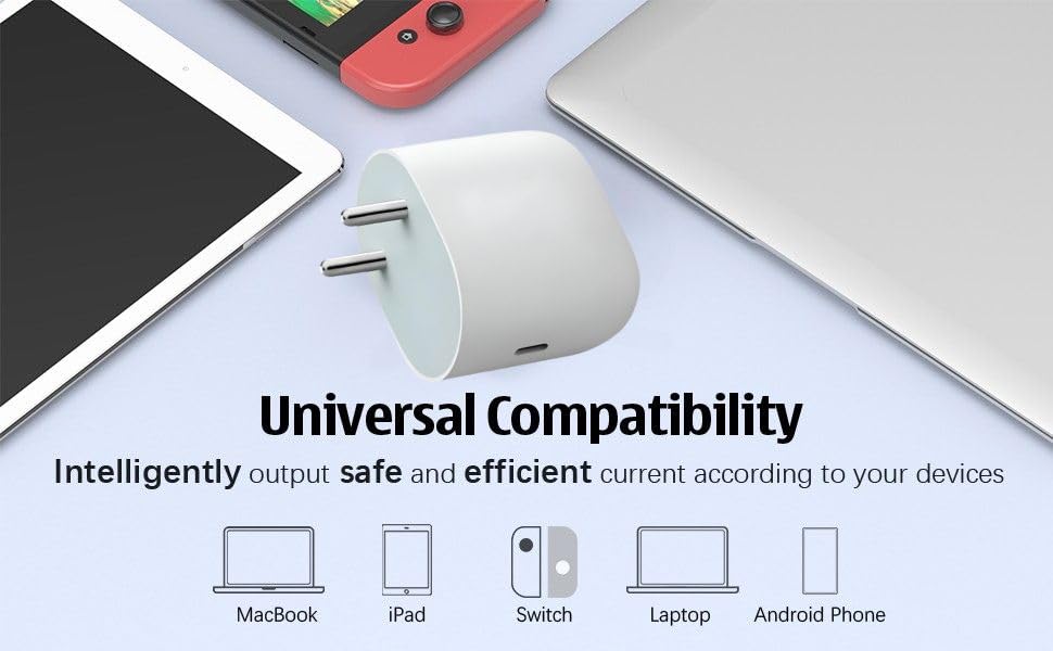 Image of 45W Charging Original Adapter Compatible with Google Pixel | 7, Pixel 7 Pro, Pixel 8, Pixel 8 Pro, Pixel 9, Pixel 9 Pro Cellular Phone | Fast Charging | Power Delivery | Adapter Only, White