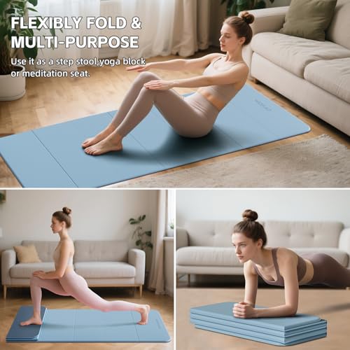 Image of 7-Fold Yoga Mat 70 inchx24 inch - 1 /2 Inch Thick Folding Exercise Mat, Compact Non-Slip TPE Mat for Travel, Storage, Yoga & Home Gym, Lightweight & Portable