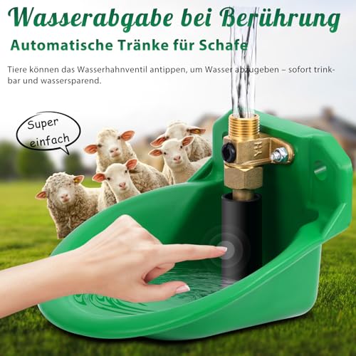 Automatische Tränkebecken für Schafe, ViehträNken mit Abflusslöchern, Automatische Wasserversorgung für Pferde, Rinder, Schafe, Schweine und Hunde, WeideträNken, Grün