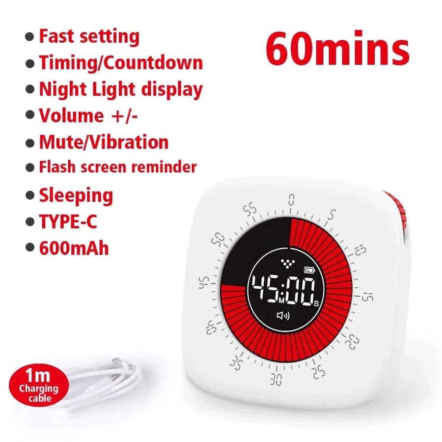 Minuterie visuelle rechargeable gestion du temps classe et bureau