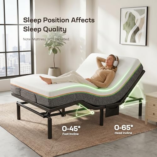 Image of Marsail Split King Adjustable Bed Base Pro, Smart Dual Motor Bed Frame with Massage & App Control, Wireless Remote, Zero Gravity, Anti-Snore, Under Bed Lighting, 3-Min Easy Assembly
