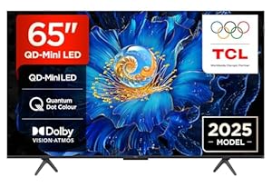 TCL 65C6KS-UK QD-Mini LED TV, 4K HDR Premium, Powered by Google TV (Dolby Vision & Atmos, Onkyo 2.1 Sound System, Hands-Free Voice Control, Apple AirPlay 2 & Alexa，2025 Model)