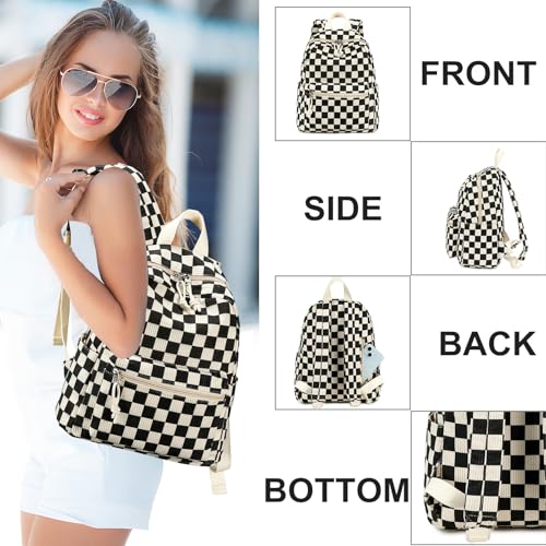 LEDAOU Mini Backpack Set Fashion Bookbags with Purse Wallet Cute Backpack Set for Women Teens School Travel Bag2