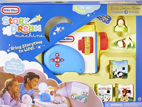 little tikes story dream machine starter set storytime books little golden book audio play the poky little puppy character nightlight toy gift for toddlers and kids girls boys ages 3