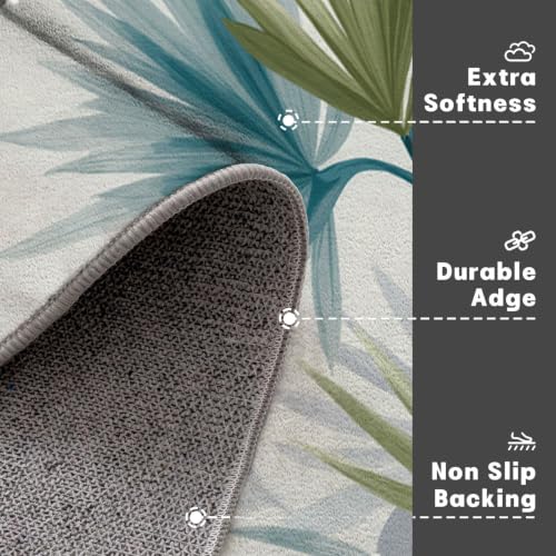 Tapis antidérapant lavable en machine imprimé tropical 100cm