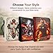 RYUKENLM Armor of God Bible Cover Case for Men & Boys, Leather Bible Carrying Bag with Shoulder Strap & Handle, XL Faith-Inspired Bible Cover with Pockets, Christian Gift for Bible Study
