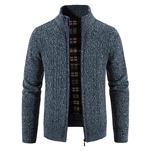 Chaqueta de punto para hombre con cuello levantado y acabados de alta calidad 3