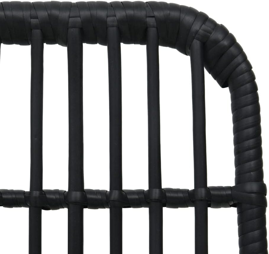 Patio Chairs 2 pcs,Camping Chair,Lawn Chairs,Club Chairs,Bistro Chairs,Lounge Chairs,High Back Chairs,for Garden,Backyard,Lawn,Porch,Poolside,Balcony,Poly Rattan Black