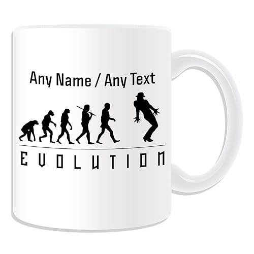 Tasse de danse de jazz (blanc avec motif d'évolution), message