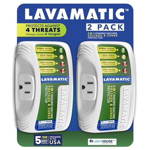 Lavamatic WS-10521 Electronic Voltage & Surge Protector for Front and Top Load Washers - Protect Your Washing Machine Against High and Low Voltage, Brownouts...