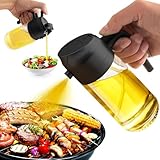 mqnxoi 2 in 1 Glass Oil Sprayer & Dispenser, 16oz/470ml Olive Cooking，Air Fryer, and Salad，for Kitchen Gadgets and Air Fryer Accessories，w/Stickers