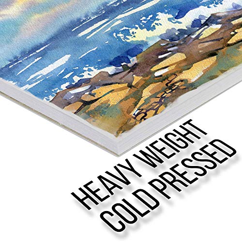 U.s. Art Supply 11" X 14" Premium Heavyweight Watercolor Painting Paper Pad, Pack Of 2, 12 Sheets Each, 140 Pound (300Gsm) - Cold Pressed, Acid-Free, Wet, Dry & Mixed Media - Artists, Students, Adults #TOP3
