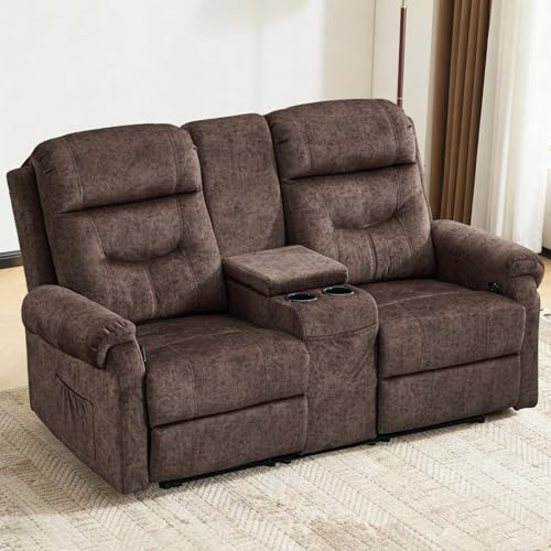 Kinosessel 2 Sitzer Sofa mit Console,Zweisitzer Fernsehsessel...