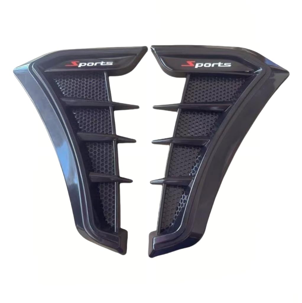 QIZUN 2 Pcs Side Fender Vent Stickers for Xpeng G6 2025+ Shark Gills Body Trim Decor Wing Guard Airflow Spoiler Exterior Sporty Black
