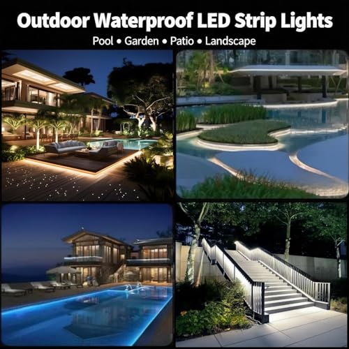 Tira LED COB impermeable IP68 16.4 pies 12V 480 LEDs/m blanco frío miniatura 7