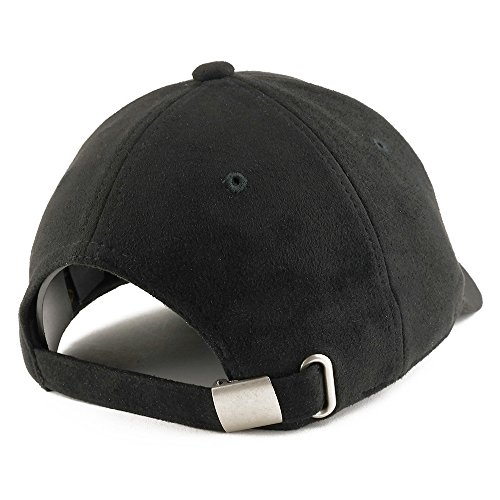 Image of Trendy Apparel Shop Plain Faux Suede Leather Adjustable Structured Baseball Cap