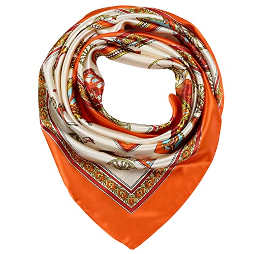 QBSM 35'' Satin Large Square Head Scarf Silk Feeling Neck Scarves Hair Sleeping Wrap Lightweight Headscarf for Women2