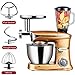 Produktbild Küchenmaschine,Mit 6,5L Edelstahl-Rühlschüssel,1300W Mixer & Rührer Knet- & Rührmaschinen,Schlagbesen Und Spritzschutz, 6 Geschwindigkeit Geräuschlos Teigmaschine,Gold