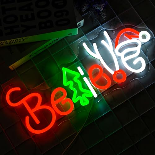 Image of Believe Neon Sign, Christmas Neon Signs For Wall Decor, Led Light Up Signs for Xmas Home Party Holiday Decorations Gifts