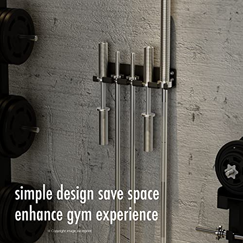 517TNc1oJOS JFJ Barbell Storage Wall Mounted Hanging Bar Holder for Olympic Barbell, Black Powder Coated, Space Saving Commercial or… - Image 8
