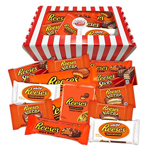 Reese's Peanut Butter Chocolate American Candy Gift Box | USA Themed Candy Striped Hamper