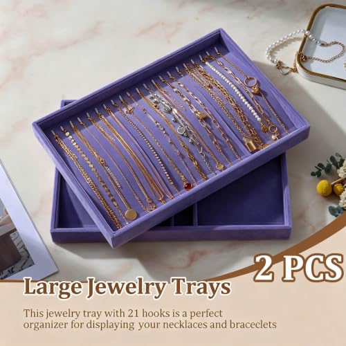 Image of Large Velvet Jewelry Tray Display Drawer Inserts 2 Pack