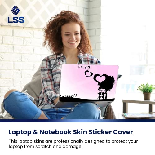 Image of LSS 17 17.3 Inches Laptop Notebook Skin Sticker with 2 Wrist Pads - Reusable Cover Protector Vinyl Sticker Cover Decal Fits 17 inch - 19 inch HP Asus Acer Samsung - Love Night Heart Pattern