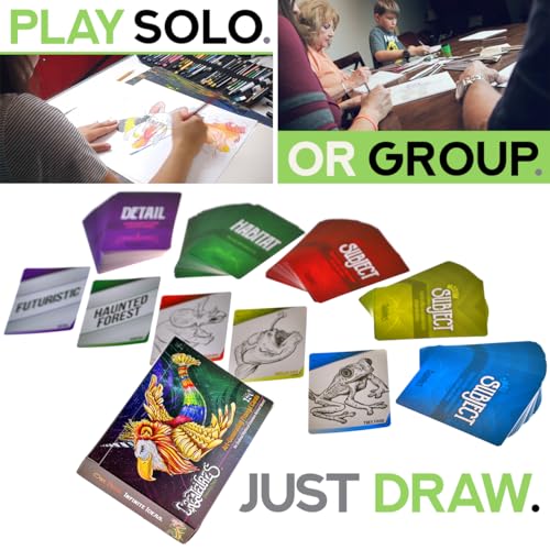 What to Draw? Millions of Drawing Ideas! Illustrated Prompt Card Game for Kids, Artistic Family Night or Solo. NO Winners or Losers. Beasts, Monsters & Imagination. Creative Gift for Boys or Girls