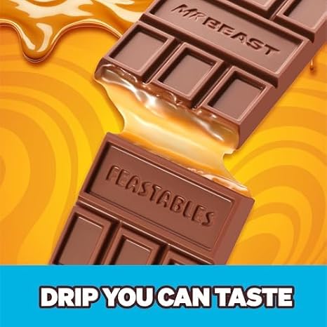 MrBeast Feastables Caramel & Cookies & Creme Chocolate Bars Variety Pack, King Size, 20 Count, Fairtrade Cocoa Candy, 2.1oz Each