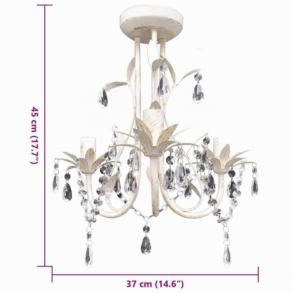 vidaXL Lámpara de Techo Colgante Araña de Cristal Elegante Blanco Iluminación