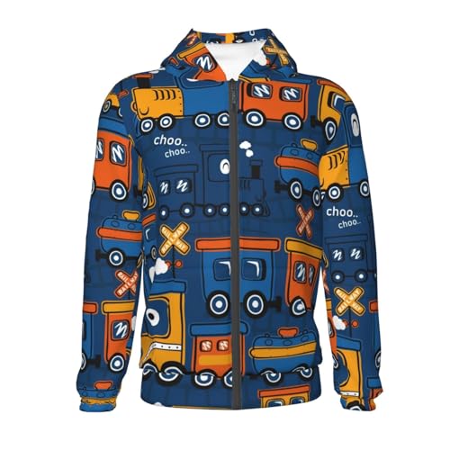 Funny Steam Train Kids Pullover Hoodies Boys Zip Up Sweatshirts Girls Athletic Clothes with Pocket2