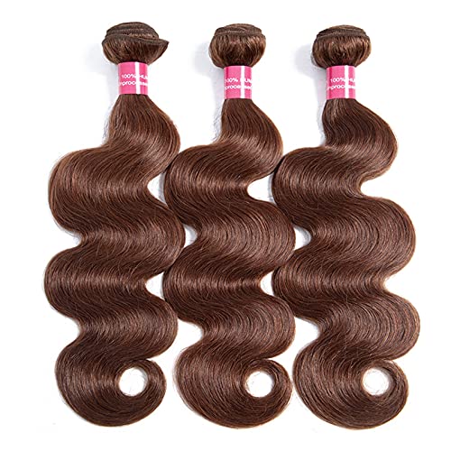 Extensions de cheveux humains péruviens vierges ondulés 30-40 cm #4 chatin clair