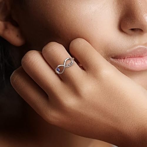 Jomoon Personalized Customized Class Rings Graduation Rings For Women Sterling Silver High School And College,Fully Personalized 9K/10K/14K Birthstone Graduation Gifts (B) #TOP5