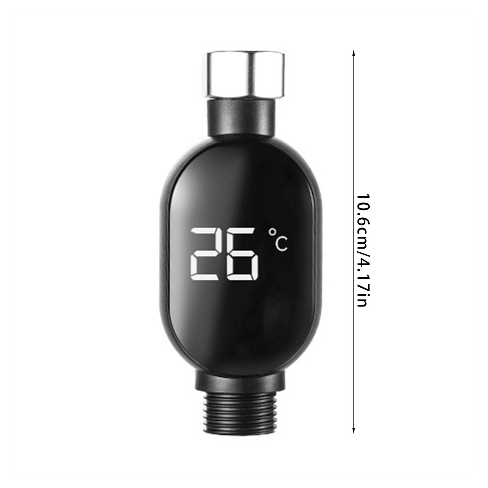 Soffione Doccia Termico a Risposta Rapida Display Monitoraggio della Temperatura Acqua in Reale Robusto Accessorio da Bagno in Acciaio Aggiornamento Automatico della Temperatura della