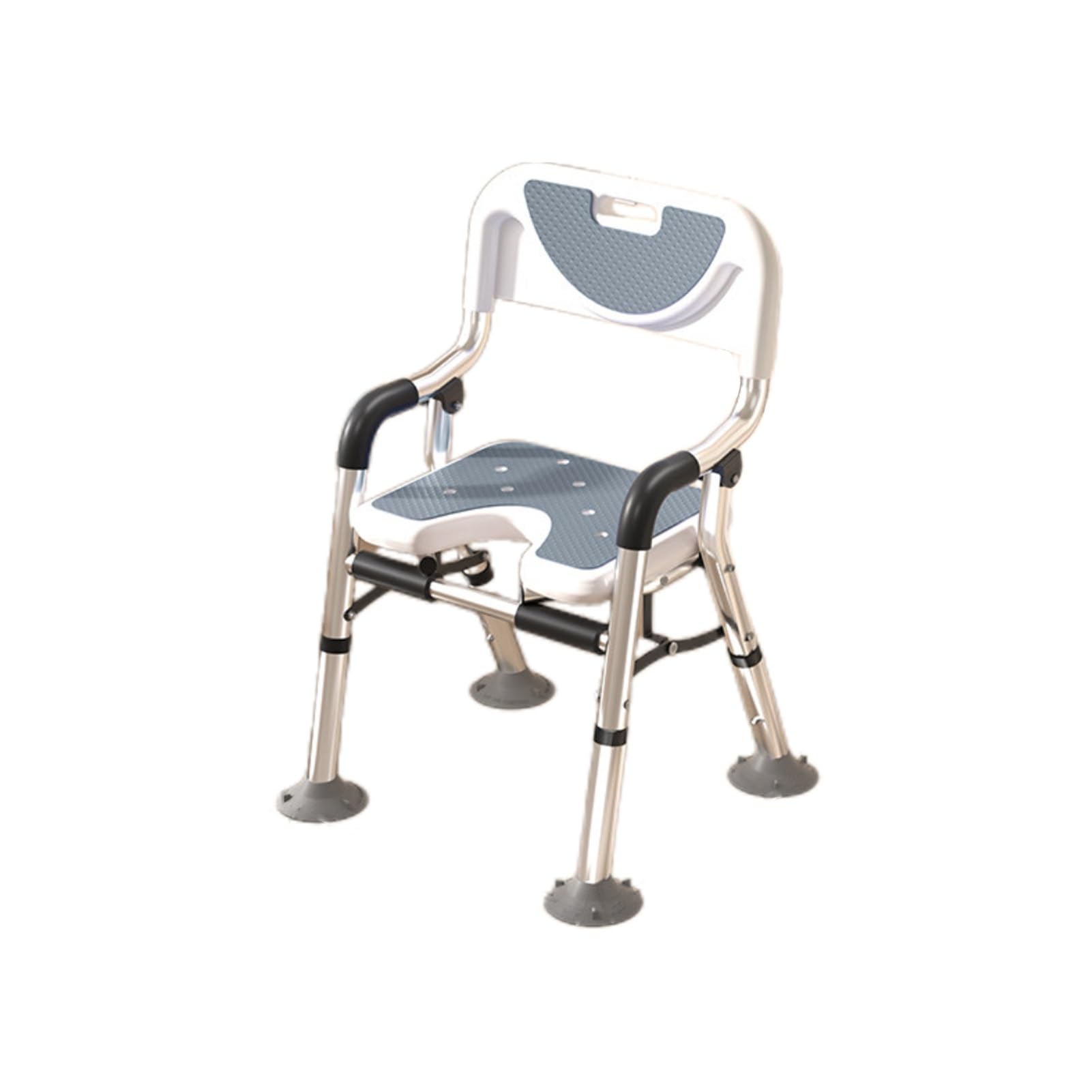 Składane ergonomiczne krzesło prysznicowe w kształcie litery U, siedzisko prysznicowe z 4-stopniową regulacją wysokości, do użytku w domu, łazience, sypialni lub salonie (kolor 1, styl 2)