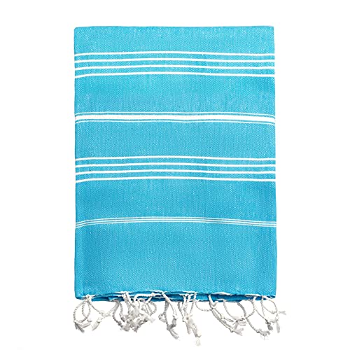 Turquoise Home, Großes Strandtuch 100% Baumwolle - Weich und Langlebig, Hamamtuch Ideal für Sauna, Spa, Yoga und Pool, Türkis (1 Stück), 100x180 cm