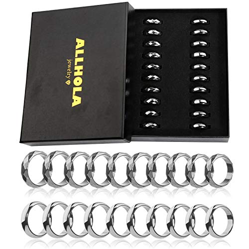 Hematite Rings Set for Women Men Unisex, Black Rainbow Hematite Stone Ring Anxiety Balance Root Chakraï¼Œabsorbs Negative Energy Jewelry Gifts (Ring setB)