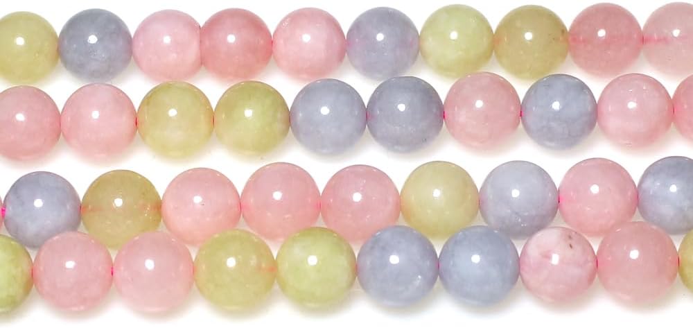 MJDCB Stone Beads 8mm 43pcs Round Morganite Color Jade Loose Gemstone Bead Charms for Jewelry Making Bracelet Necklace Earring Pendant - Image 4