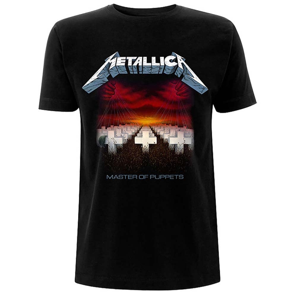 Metallica Men's Master of Puppets Tracks_Men_BL_TS:2XL Regular Fit Crew Neck Short Sleeve T - Shirt, Black (Black Black), XX-Large (Manufacturer Size:XX-Large)