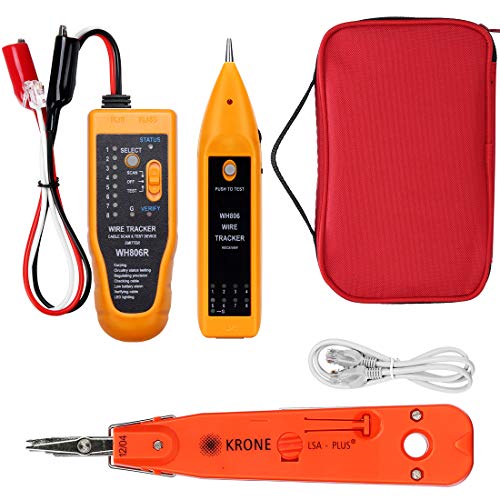 SILIVN Wire Tracker,RJ45 RJ11 Cable Tester Line Finder Multifunction Wire Tracker Toner Ethernet LAN Network Cable Tester for Network Cable Collation, Telephone Line Tester, Continuity Checking
