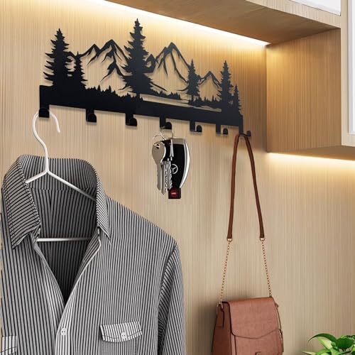 Metal-Key-Holder-Wall-Mounted-Key-Hooks-Key-Holder-for-Wall-Key-Organizer-Rack-with-7-Hooks-Key-Hanger-Decor-for-Kitchen-Entryway-Hallway-Bedroom-Doorway-Mountain-12IN