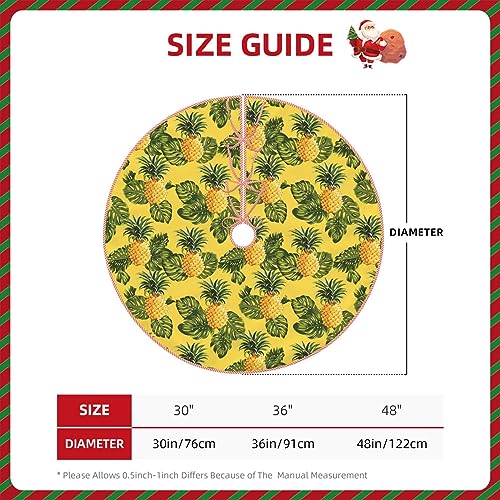Jupe de sapin de Noël imprimée ananas jaune tapis de sapin intérieur extérieur - 5