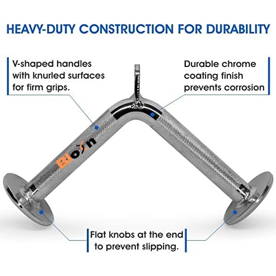 Image of Steel Triceps V Bar with Heavy Duty Steel Rod Used, Triceps Extension V- Bar I Fitness Equipment