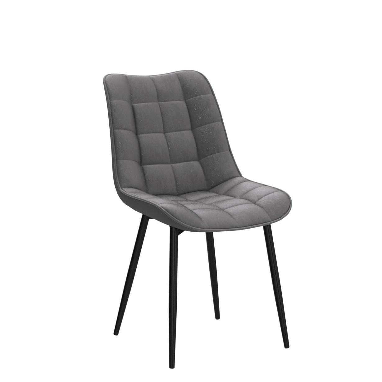 WOLTU Chaise de Salle à Manger Design Moderne Velours Gris Foncé