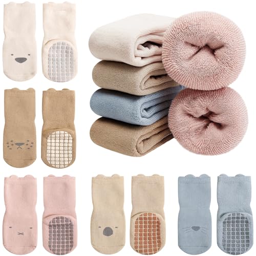 Charmi Calcetines Termicos Antideslizantes Invierno Bebe Pack de 5 Animales Calientes 1-3 Años (Tamaño del Fabricante M)